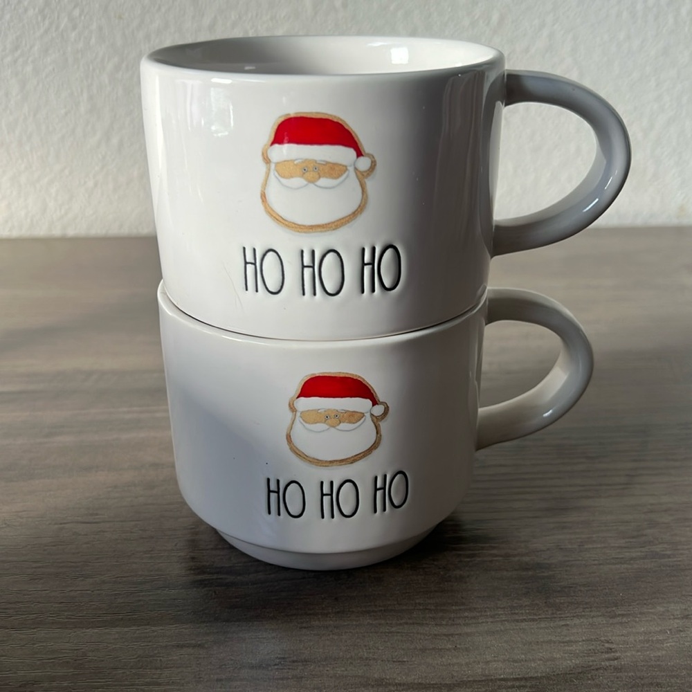 Rae Dunn Santa Claus Holiday Mugs - Set of 2